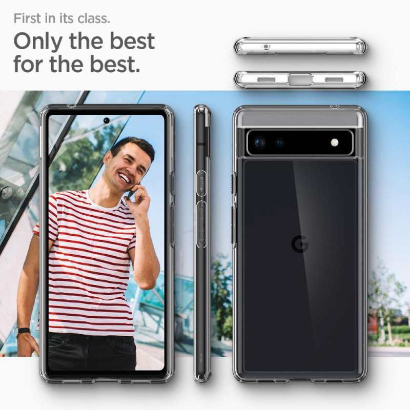 Spigen Ultra Hybrid dėklas, skirtas Google Pixel 6A – skaidrus