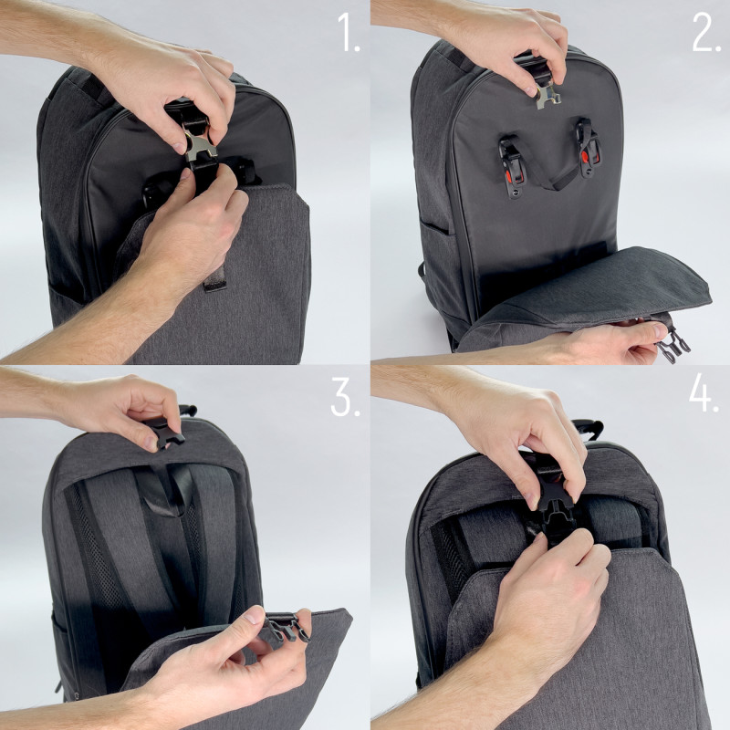 Dviračio krepšys bagažinei dviračio kuprinei su rėmu 2in1 30l juoda