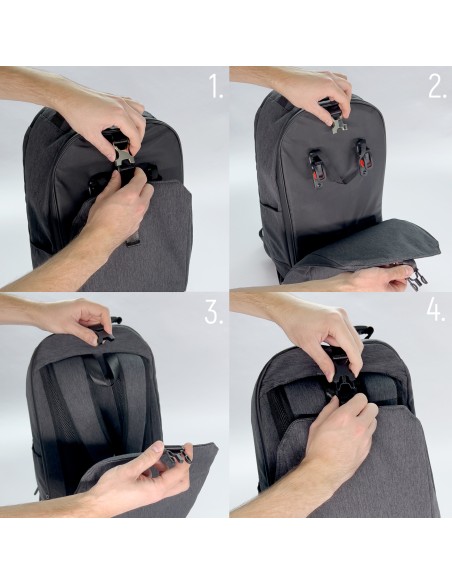 Dviračio krepšys bagažinei dviračio kuprinei su rėmu 2in1 30l juoda