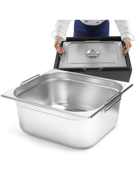 Maitinimo konteineris GN 1/2 su ištraukiamomis rankenomis 325x265x150mm 9,5L Hendi 817346