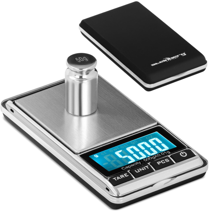 Tikslios kišeninės papuošalų svarstyklės, skaičiuojamos detalės LCD 500 g / 0,01 g