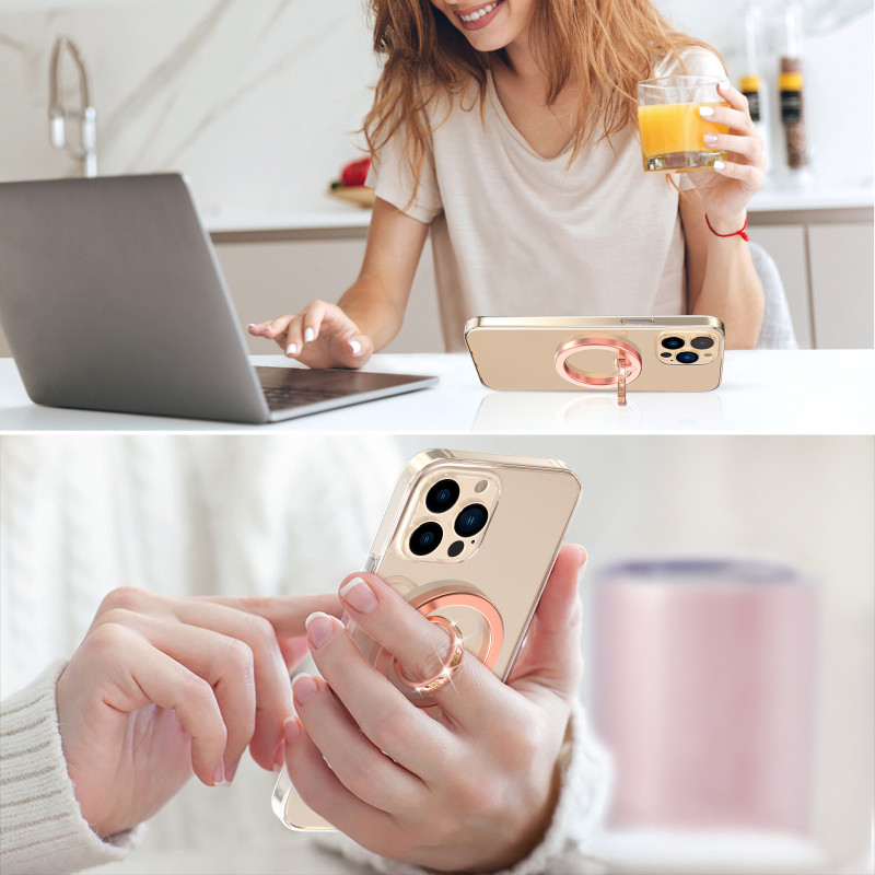 Kingxbar Katie serijos stilingas magnetinis laikiklis išmaniajam telefonui, rožinis