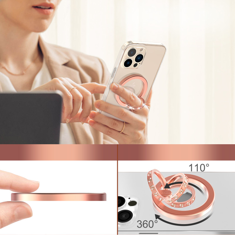 Kingxbar Katie serijos stilingas magnetinis laikiklis išmaniajam telefonui, rožinis