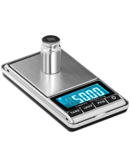 Tikslios kišeninės papuošalų svarstyklės, skaičiuojamos detalės LCD 500 g / 0,01 g Tikslios kišeninės papuošalų svarstyklės, skaičiuojamos detalės LCD 500 g / 0,01 g