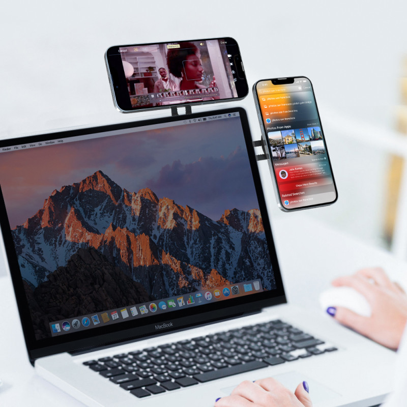 Kingxbar magnetinis išmaniojo telefono stovo laikiklis MagSafe baltas (PQY-T1)