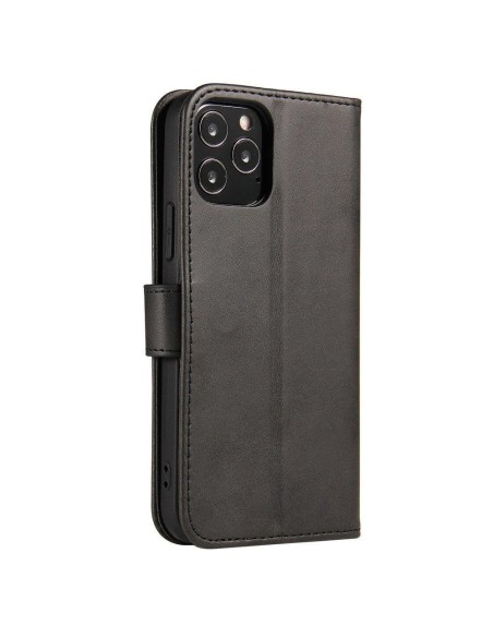 Magnet Case elegantiškas dėklo dangtelis su atvartu ir stovo funkcija, skirta Samsung Galaxy M53 5G juoda