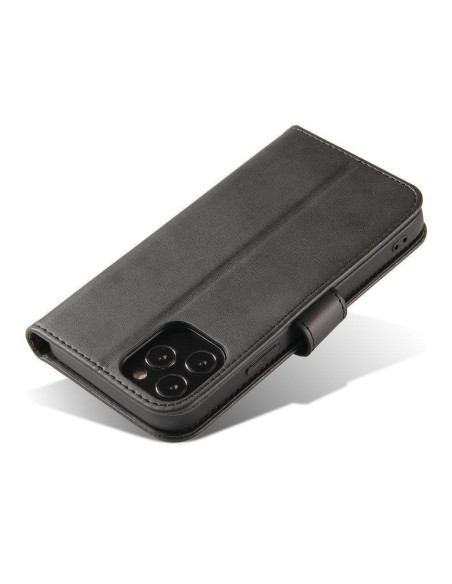 Magnet Case elegantiškas dėklo dangtelis su atvartu ir stovo funkcija, skirta Samsung Galaxy M53 5G juoda