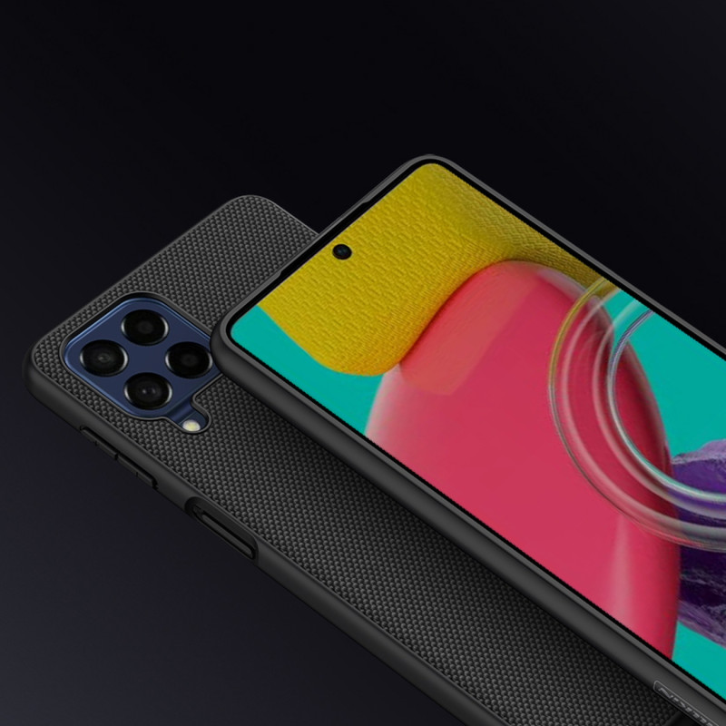 Nillkin Textured Case tvirtas sustiprintas dėklas su gelio rėmeliu ir nailonine nugara, skirta Samsung Galaxy M53 5G juo...