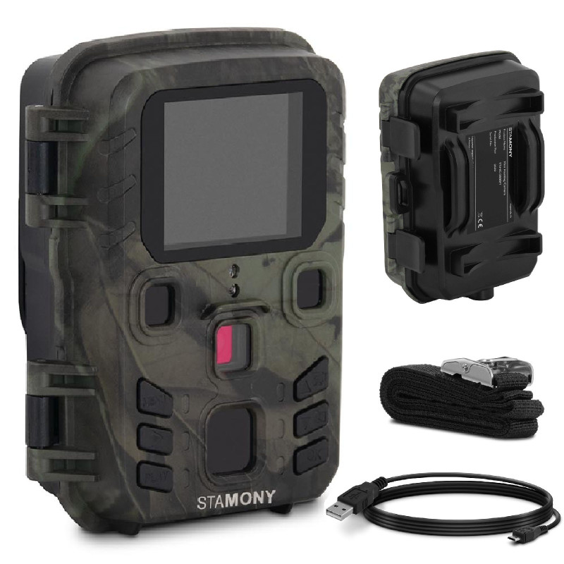 Laukinių gyvūnų gaudyklė su judesio jutikliu 5MP F-HD IR LED LCD 2'' 20 m
