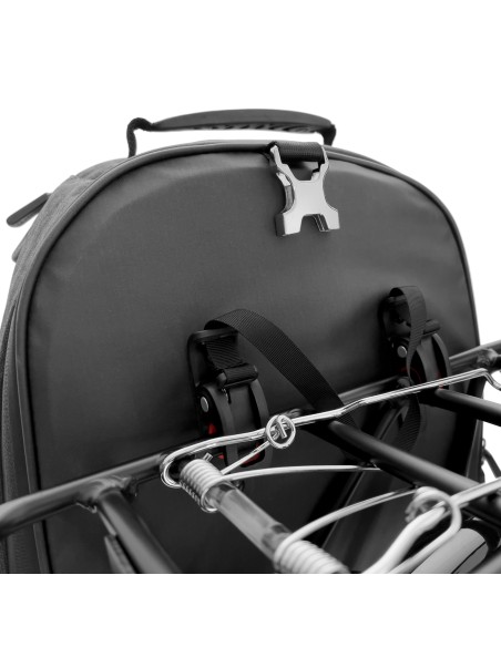 Dviračio krepšys bagažinei dviračio kuprinei su rėmu 2in1 30l juoda