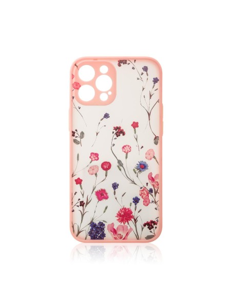 Dizainas iPhone 12 Pro Max dėklas, rožinis gėlėtas dangtelis