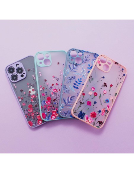 Dizainas iPhone 12 Pro Max dėklas, rožinis gėlėtas dangtelis