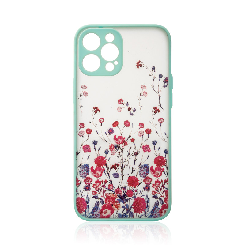 Design Case iPhone 13 Pro Max dėklas, dangtelis su žaliomis gėlėmis