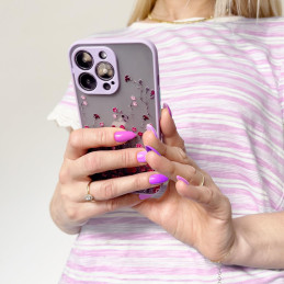 Dizaino dėklas Samsung Galaxy A12 5G, dangtelis su žaliomis gėlėmis