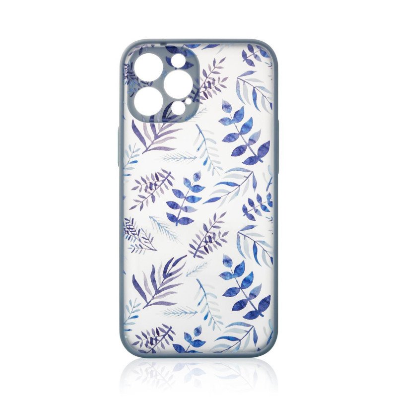 Dizaino dėklas, skirtas Samsung Galaxy A12 5G, gėlėtas dangtelis, tamsiai mėlynas