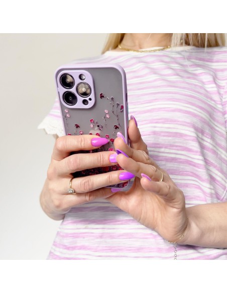 Dizaino dėklas, skirtas Samsung Galaxy A12 5G, gėlėtas dangtelis, tamsiai mėlynas