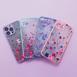Dizaino dėklas, skirtas Samsung Galaxy A12 5G, gėlėtas dangtelis, tamsiai mėlynas