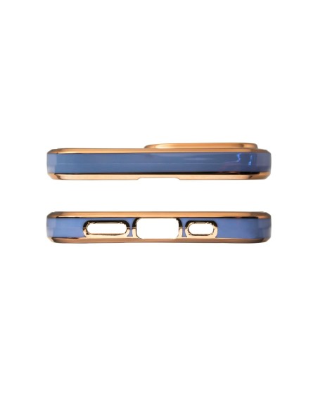Lighting Color Case dėklas skirtas iPhone 13 Pro, gelinis dangtelis su auksiniu rėmeliu, mėlynas Lighting Color Case dėklas skirtas iPhone 13 Pro, gelinis dangtelis su auksiniu rėmeliu, mėlynas