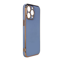 Lighting Color Case dėklas skirtas Xiaomi Redmi Note 11 gelio dangtelis su auksiniu rėmeliu mėlynas