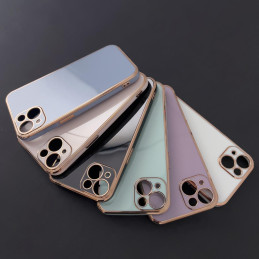 Lighting Color Case dėklas skirtas Xiaomi Redmi Note 11 gelio dangtelis su auksiniu rėmeliu mėlynas