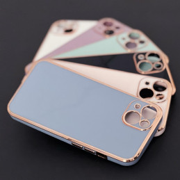 Lighting Color Case dėklas skirtas Xiaomi Redmi Note 11 gelio dangtelis su auksiniu rėmeliu mėlynas