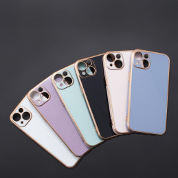 Lighting Color Case dėklas skirtas Xiaomi Redmi Note 11 gelio dangtelis su auksiniu rėmeliu mėlynas
