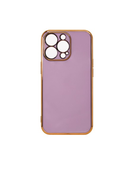 Lighting Color Case dėklas, skirtas iPhone 12 Pro Max gelio dangteliu su auksiniu rėmeliu violetiniu Lighting Color Case dėklas, skirtas iPhone 12 Pro Max gelio dangteliu su auksiniu rėmeliu violetiniu
