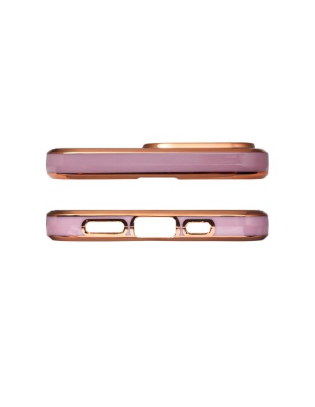 Lighting Color Case dėklas, skirtas iPhone 12 Pro Max gelio dangteliu su auksiniu rėmeliu violetiniu Lighting Color Case dėklas, skirtas iPhone 12 Pro Max gelio dangteliu su auksiniu rėmeliu violetiniu