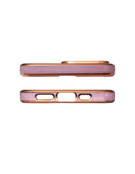 Lighting Color Case dėklas, skirtas iPhone 13 Pro Max gelio dangteliu su auksiniu rėmeliu violetiniu Lighting Color Case dėklas, skirtas iPhone 13 Pro Max gelio dangteliu su auksiniu rėmeliu violetiniu