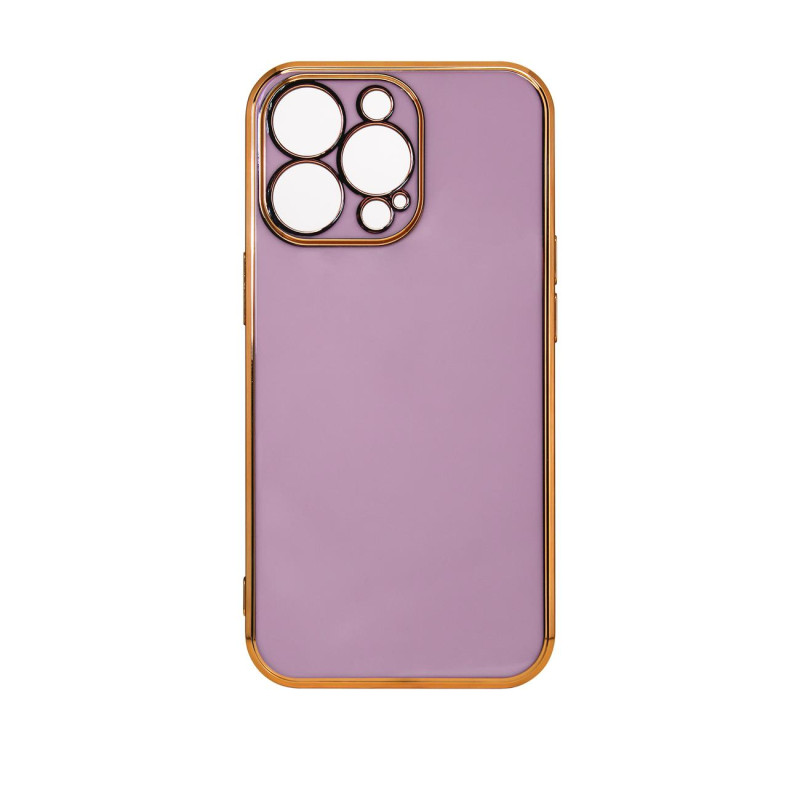 Lighting Color Case dėklas skirtas Xiaomi Redmi Note 11 gelio dangtelis su auksiniu rėmeliu violetiniu
