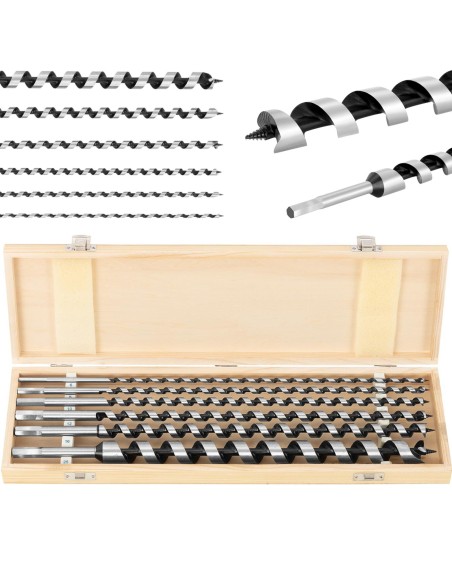 HRC46 plieninių medienos sraigtų grąžtų rinkinys L 460 mm sk. 6-25mm - 6 vnt. HRC46 plieninių medienos sraigtų grąžtų rinkinys L 460 mm sk. 6-25mm - 6 vnt.
