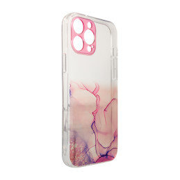Marble Case dėklas skirtas iPhone 13 Pro Max, rožinis marmurinis gelio dangtelis