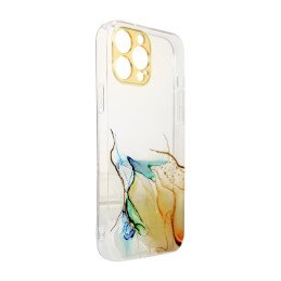 Marble Case dėklas iPhone 12, gelinis dangtelis, marmurinis oranžinis