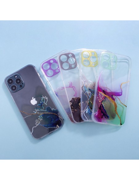 Marble Case dėklas, skirtas iPhone 12 Pro Max, gelinis dangtelis, marmurinis oranžinis