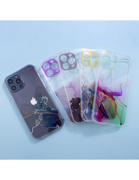 Marble Case dėklas, skirtas iPhone 13 Pro Max, gelinis dangtelis, marmurinis oranžinis