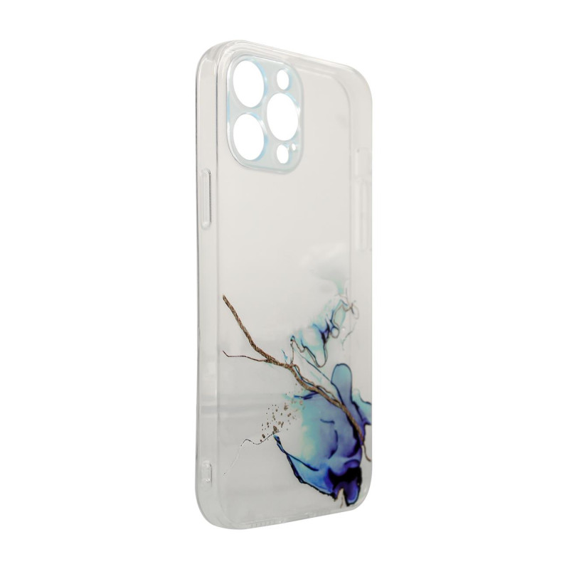 Marble Case dėklas skirtas iPhone 12 Pro Max, gelinis dangtelis, marmurinis mėlynas