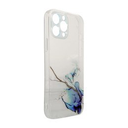 Marble Case dėklas skirtas iPhone 13 Pro Max, gelinis dangtelis, marmurinis mėlynas