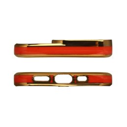 Madingas dėklas, skirtas Samsung Galaxy A12 5G gelio dangtelis su auksiniu rėmeliu, raudonas