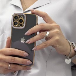 Madingas dėklas, skirtas Samsung Galaxy A12 5G gelio dangtelis su auksiniu rėmeliu, raudonas