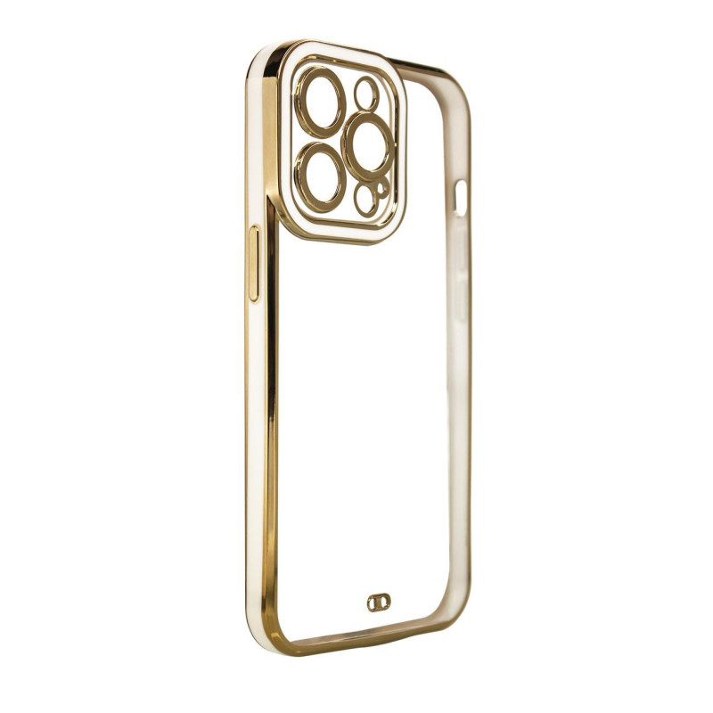 Fashion Case dėklas Samsung Galaxy A12 5G gelio dangtelis su auksiniu rėmeliu, baltas Fashion Case dėklas Samsung Galaxy A12 5G gelio dangtelis su auksiniu rėmeliu, baltas