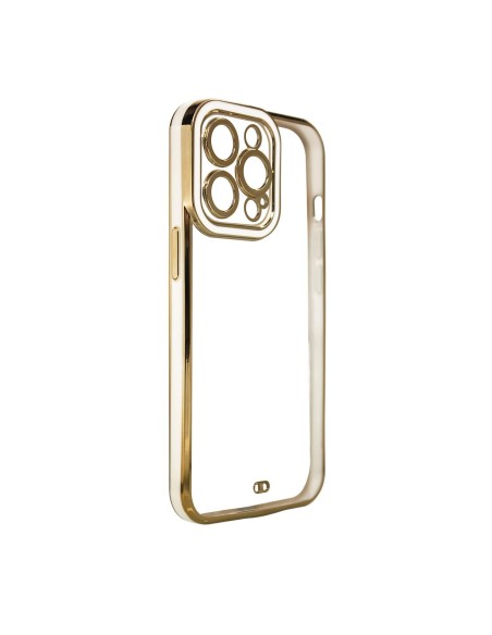 Fashion Case dėklas Samsung Galaxy A13 5G gelio dangtelis su auksiniu rėmeliu, baltas