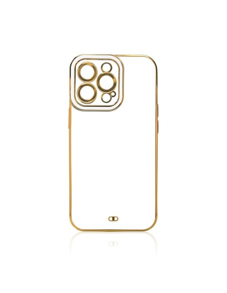 Madingas dėklas, skirtas Xiaomi Redmi Note 11 Pro Gel Cover su auksiniu rėmeliu, baltas Madingas dėklas, skirtas Xiaomi Redmi Note 11 Pro Gel Cover su auksiniu rėmeliu, baltas