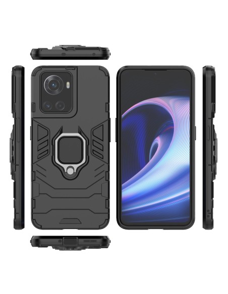 Ring Armor šarvuotas hibridinis korpuso dangtelis + magnetinis laikiklis OnePlus Ace juodas