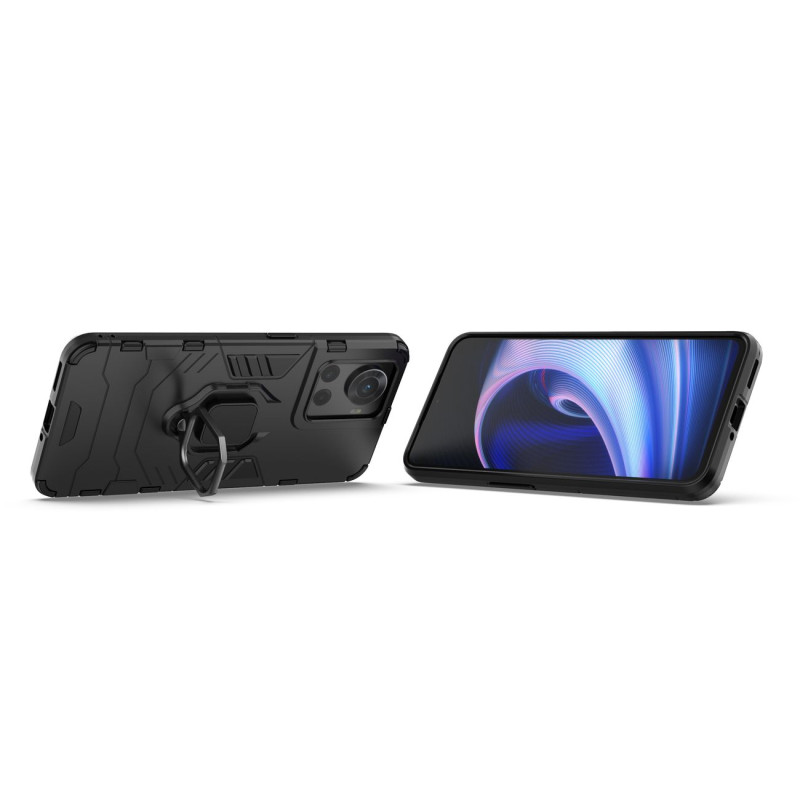 Ring Armor šarvuotas hibridinis korpuso dangtelis + magnetinis laikiklis OnePlus Ace juodas