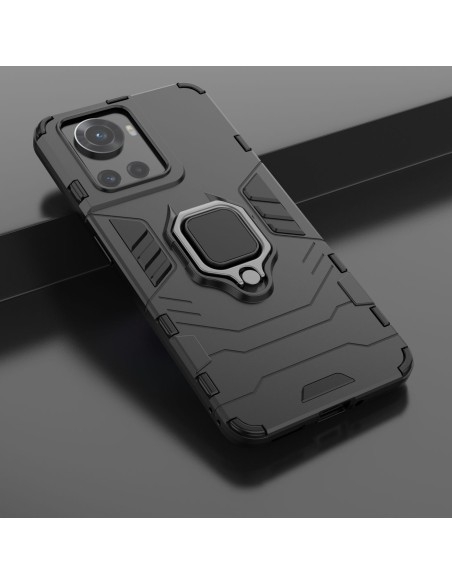 Ring Armor šarvuotas hibridinis korpuso dangtelis + magnetinis laikiklis OnePlus Ace juodas