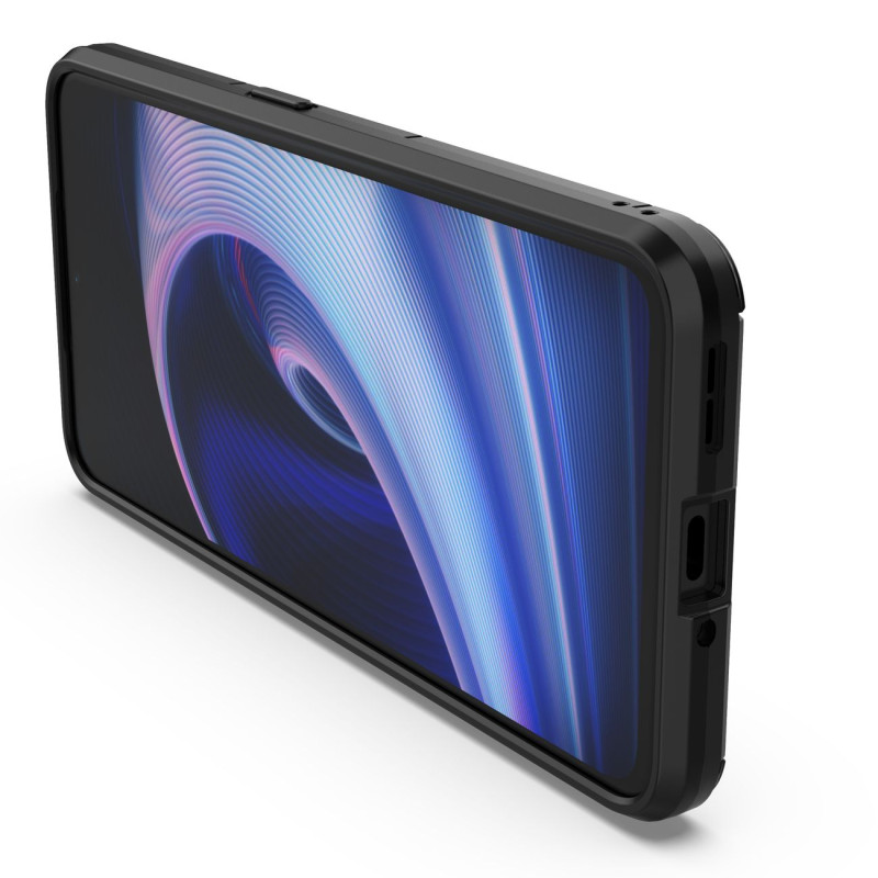 Ring Armor šarvuotas hibridinis korpuso dangtelis + magnetinis laikiklis OnePlus Ace juodas