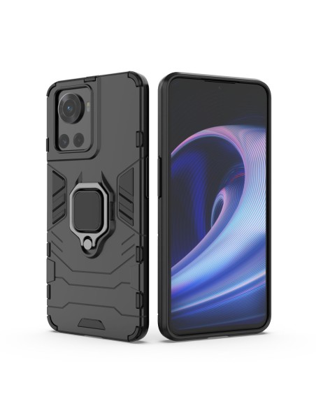 Ring Armor šarvuotas hibridinis korpuso dangtelis + magnetinis laikiklis OnePlus Ace juodas