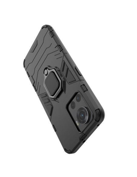 Ring Armor šarvuotas hibridinis korpuso dangtelis + magnetinis laikiklis OnePlus Ace juodas