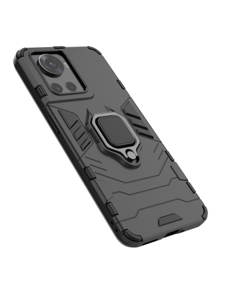 Ring Armor šarvuotas hibridinis korpuso dangtelis + magnetinis laikiklis OnePlus Ace juodas