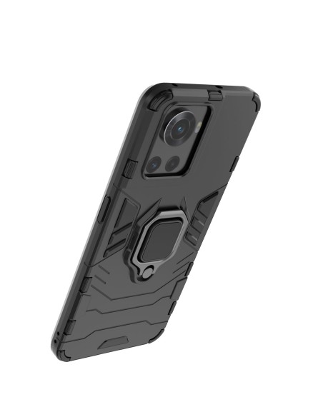 Ring Armor šarvuotas hibridinis korpuso dangtelis + magnetinis laikiklis OnePlus Ace juodas